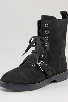 Alexander Wang Daria Suede Combat Boots - Lyst
