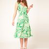 Asos Collection Asos Midi Dress in Watercolour Print in Green - Lyst
