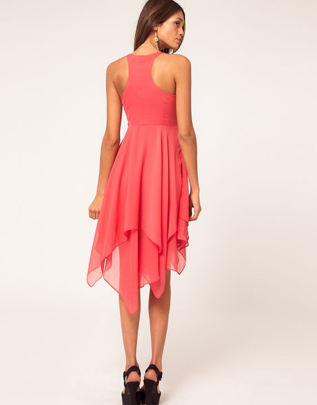 Asos Collection Asos Dress with Racer Back in Pink - Lyst