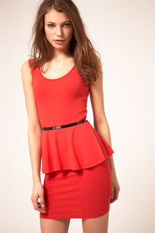 ASOS Collection Asos Dress with Peplum - Lyst