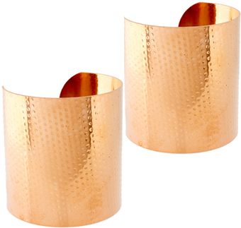Asos Hammered Double Cuffs - Lyst