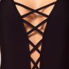Asos Asos Lattice Front Plunge Swimsuit in Black - Lyst