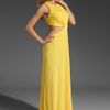 Bcbgmaxazria Cut Out Maxi Dress in Yellow (radiant yellow) - Lyst