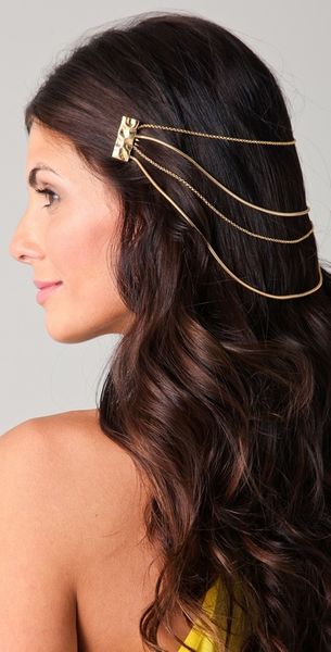 Belle Noel Molten Gold Hair Chain - Lyst