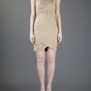 Carven Drape Dress in Beige - Lyst