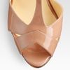 Christian Louboutin Patent Leather Tstrap Cork Wedge Sandals in Brown (nude) - Lyst