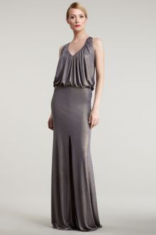 David Meister Blouson Metallic Gown - Lyst