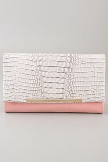 Diane Von Furstenberg Adele Embossed Crocodile Clutch - Lyst