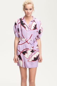 Diane Von Furstenberg Karin Printed Silk Shirtdress - Lyst