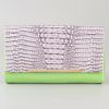 Diane Von Furstenberg Adele Croc Embossed Leather Clutch in Animal (purple) - Lyst