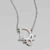 Dior Crystal Accented Signature Logo Pendant Necklace in Silver - Lyst