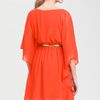 Eliza J Belted Batwing Dress in Red (coral) - Lyst