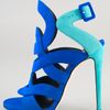 Giuseppe Zanotti Cutout Suede Sandals in Blue - Lyst