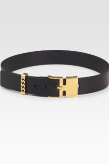 Gucci Metal Accented Leather Belt - Lyst