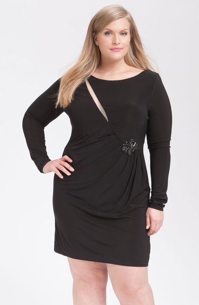 Js Collections Embellished Jersey Cocktail Dress in Black - Lyst