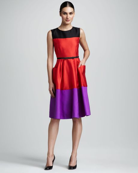 Kate Spade Zahara Colorblock Dress in Purple (black sumac afric) - Lyst