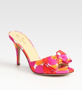 Selena Printed Cotton Bow Mules 