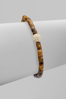 Michael Kors Stone Accented Ball & Textured Bead Stretch Bracelet - Lyst