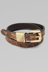 Michael Kors Double-wrapped Snake-print Leather Bracelet