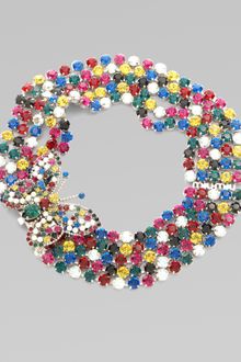 Miu Miu Swarovski Crystal Accented Multi-row Butterfly Necklace - Lyst