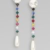 Miu Miu Swarovski Crystal Accented Drop Earrings in White - Lyst