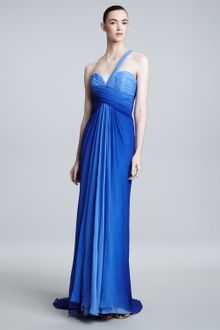 Pamella Roland One-shoulder Ombre Gown - Lyst