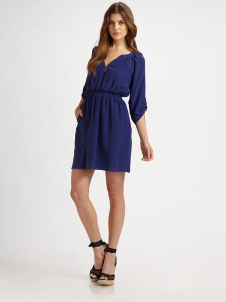 Shoshanna Silk Dress in Blue - Lyst