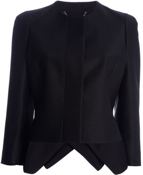 Stella Mccartney Collarless Jacket in Black - Lyst