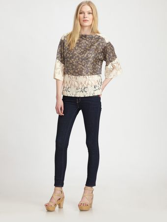  Lace Panel Shirt 