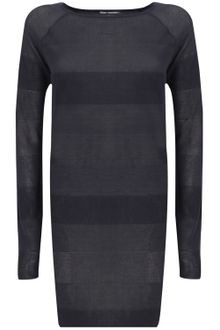 T By Alexander Wang Navy Knitted Stripe Jumper Dress - Lyst