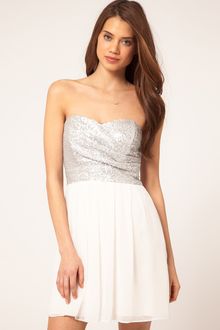 Tfnc Tfnc Dress with Sequin Bandeau & Chiffon Skirt - Lyst
