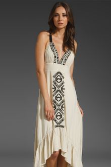 Twelfth Street by Cynthia Vincent Embroidered Leather Strap Cascade Dress In - Lyst