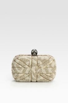 Alexander McQueen Beaded Pearl Skull Box Clutch - Lyst