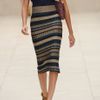Burberry Prorsum Highwaisted Knitted Pencil Skirt in Brown (tan) - Lyst