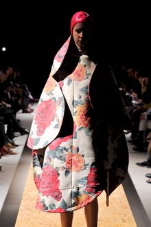Comme Des Garçons Fall 2012 Rose Print Smock Dress - Lyst