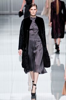 Dior Fall 2012 High Neck Satin Midi Dress - Lyst