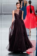 Dior Fall 2012 Sheer Inset Plisse Evening Gown 