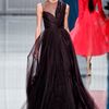 Dior Fall 2012 Sheer Inset Plisse Evening Gown  in Purple (brown) - Lyst