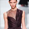 Dior Fall 2012 Sheer Inset Plisse Evening Gown  in Purple (brown) - Lyst