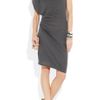 Helmut Lang Ruched Asymmetric Jersey Dress in Gray (slate) - Lyst
