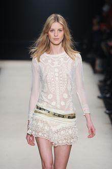 Isabel Marant Fall 2012 Multilayered White Laced-Hem Mini Skirt with Fringe - Lyst