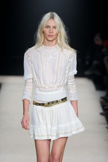 Isabel Marant Fall 2012 Lace Inset Mini Skirt  - Lyst