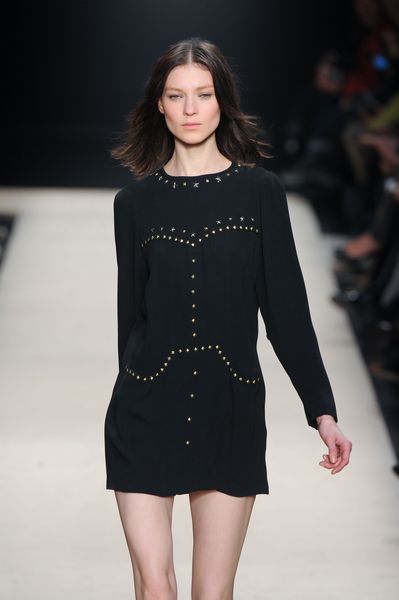 Isabel Marant Fall 2012 Black Mini Dress With Gold MicroStud Applique in Black - Lyst