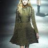 Lanvin Fall 2012 Textured Dress with Flared Bottom in Gold - Lyst