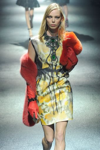 Lanvin Fall 2012 Cap-Sleeved Silk Mini Dress in Floral Motifs - Lyst