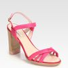 Nina Ricci Satin Slingback Sandals in Pink (brightpink) - Lyst