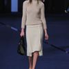 Sonia Rykiel Fall 2012 MidLength Knitted Skirt with Asymmetrical Panels  in Beige - Lyst