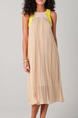 Tibi Pleated Dress With Beading