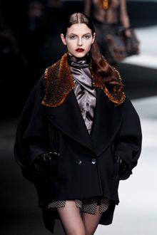 Viktor & Rolf Fall 2012 Coat with Large Lapel and Animal Trim - Lyst