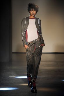 Vivienne Westwood Fall 2012 Gray Baggy Cropped Pants With Attached Braces - Lyst